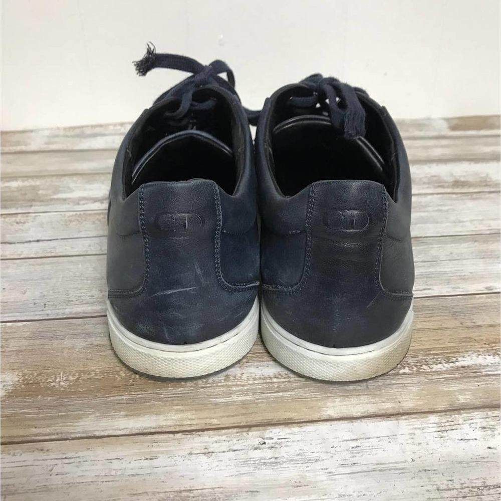 DIOR HOMME NAVY LEATHER LOW-TOP SNEAKERS 43.5 - Picture 10 of 11